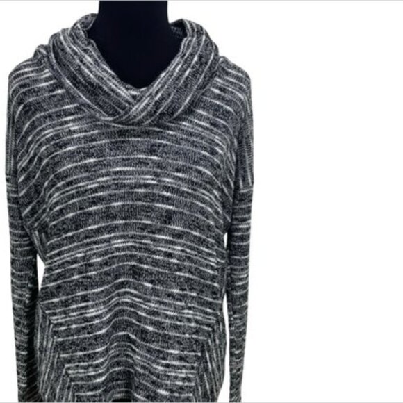 Splendid | Size XL | Women's Black & White Cowl Neck Sweater Stretchy - Picture 8 of 11